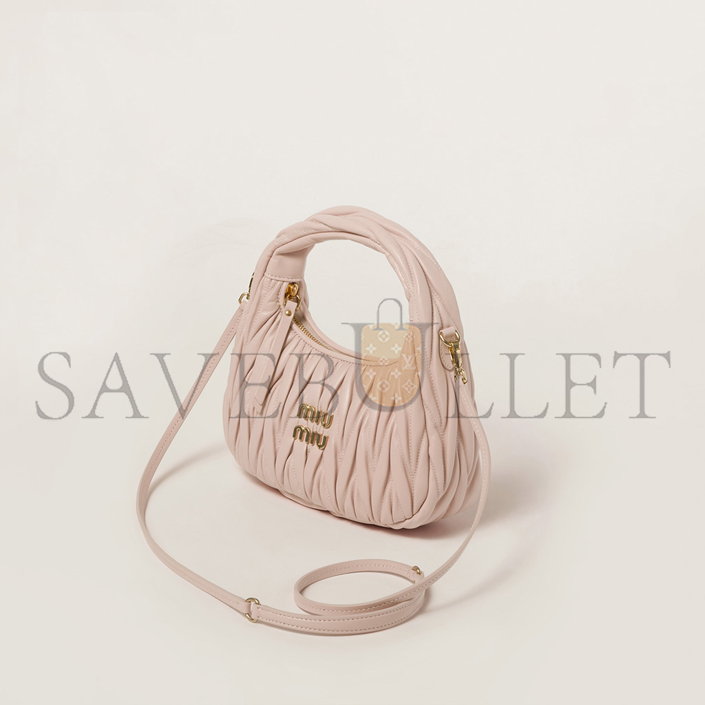 MIU MIU WANDER MATELASSÉ NAPPA LEATHER HOBO BAG 5BC125 (20*17*6cm) MIU MIU WANDER MATELASSÉ NAPPA LEATHER HOBO BAG 5BC125 (20*17*6cm)